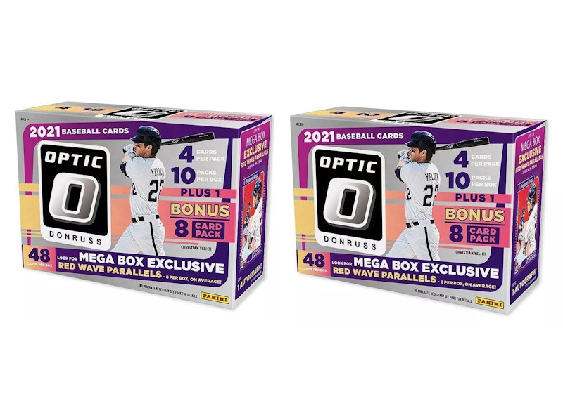 Buy 2021 Panini Donruss Optic Baseball Mega Box (Red Wave Parallels) 2x Set