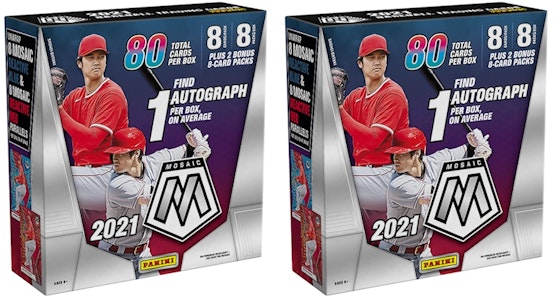 2021 Panini Mosaic Baseball Mega Box (80 ct.) 2x Lot - Paket Koleksi Kartu 2x Buy 2021 Panini Mosaic Baseball Mega Box (80 ct.) 2x Lot - Paket Koleksi Kartu 2x