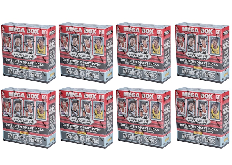 2021 Panini Prizm Draft Picks Collegiate Basketball Mega Box (Orange Ice Prizms) 8x Lot