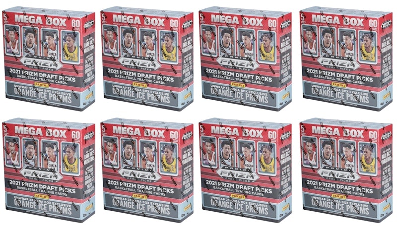 2021-panini-prizm-draft-picks-collegiate-basketball-mega-box-orange-ice-prizms-8x-lot
