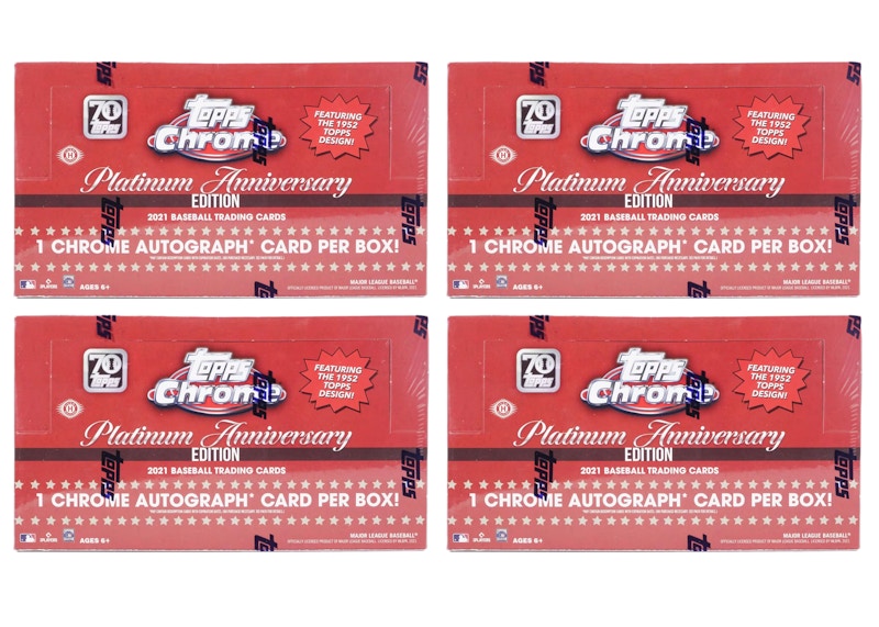 2021 Topps Chrome Platinum Anniversary Baseball Hobby Box 4x Lot