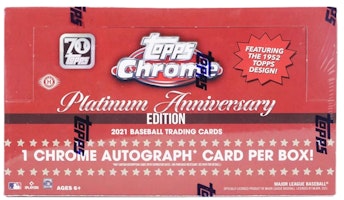 2021 Topps Chrome Platinum Anniversary Baseball Hobby Box 2021 Topps Chrome Platinum Anniversary Baseball Hobby Box