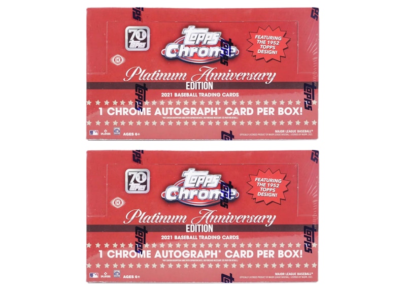 2021 Topps Chrome Platinum Anniversary Baseball Hobby Box 2x Lot