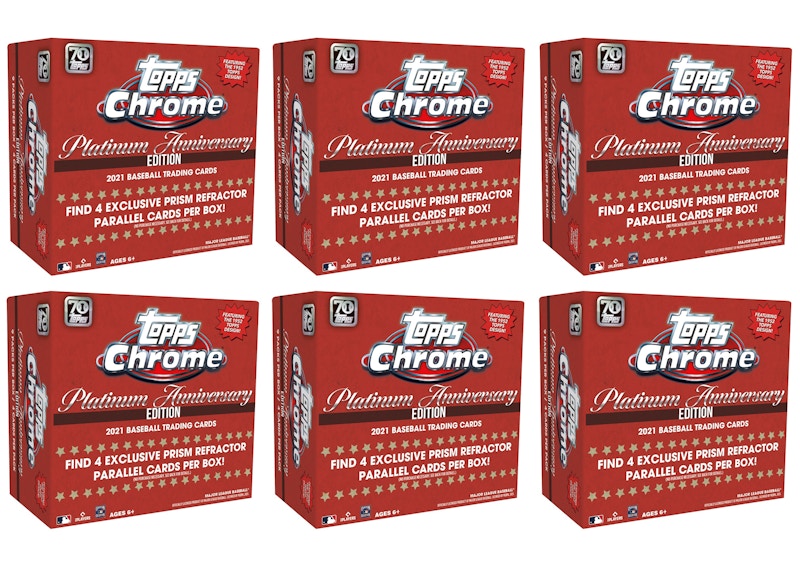2021 Topps Chrome Platinum Anniversary Baseball Mega Box 6x Lot