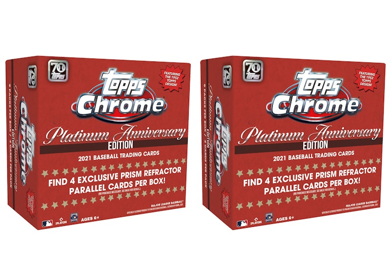2021 Topps Chrome Platinum Anniversary Baseball Mega Box 2x Lot