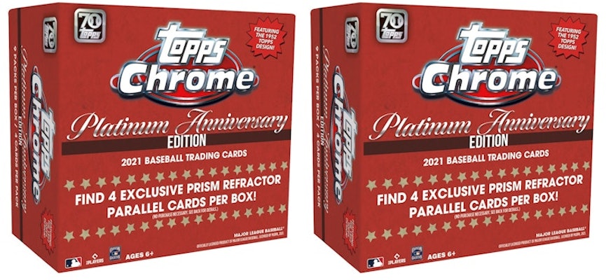 2021年Topps Chrome铂金周年纪念棒球大盒 2x 套装 Buy 2021年Topps Chrome铂金周年纪念棒球大盒 2x 套装