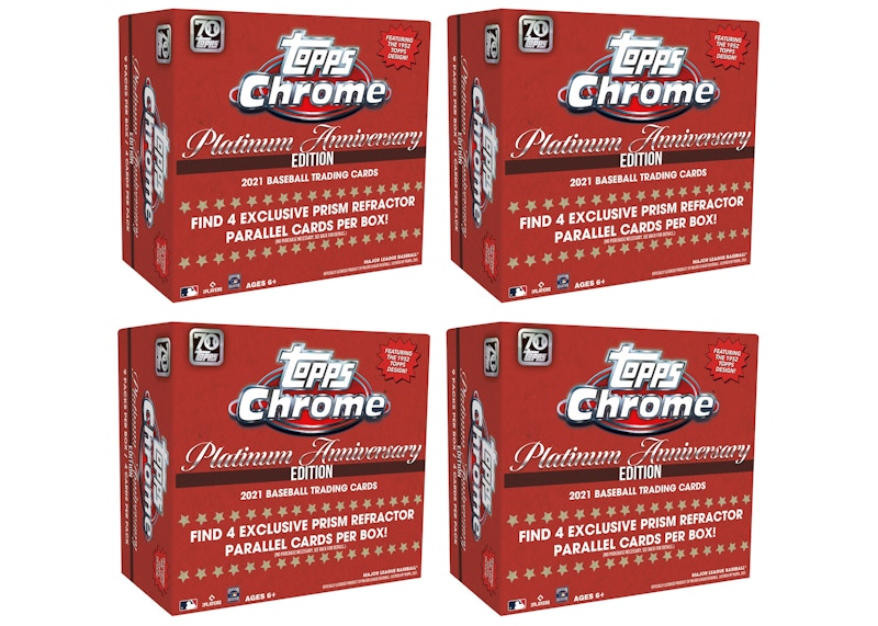 2021 Topps Chrome Platinum Anniversary Baseball Mega Box 4x Lot