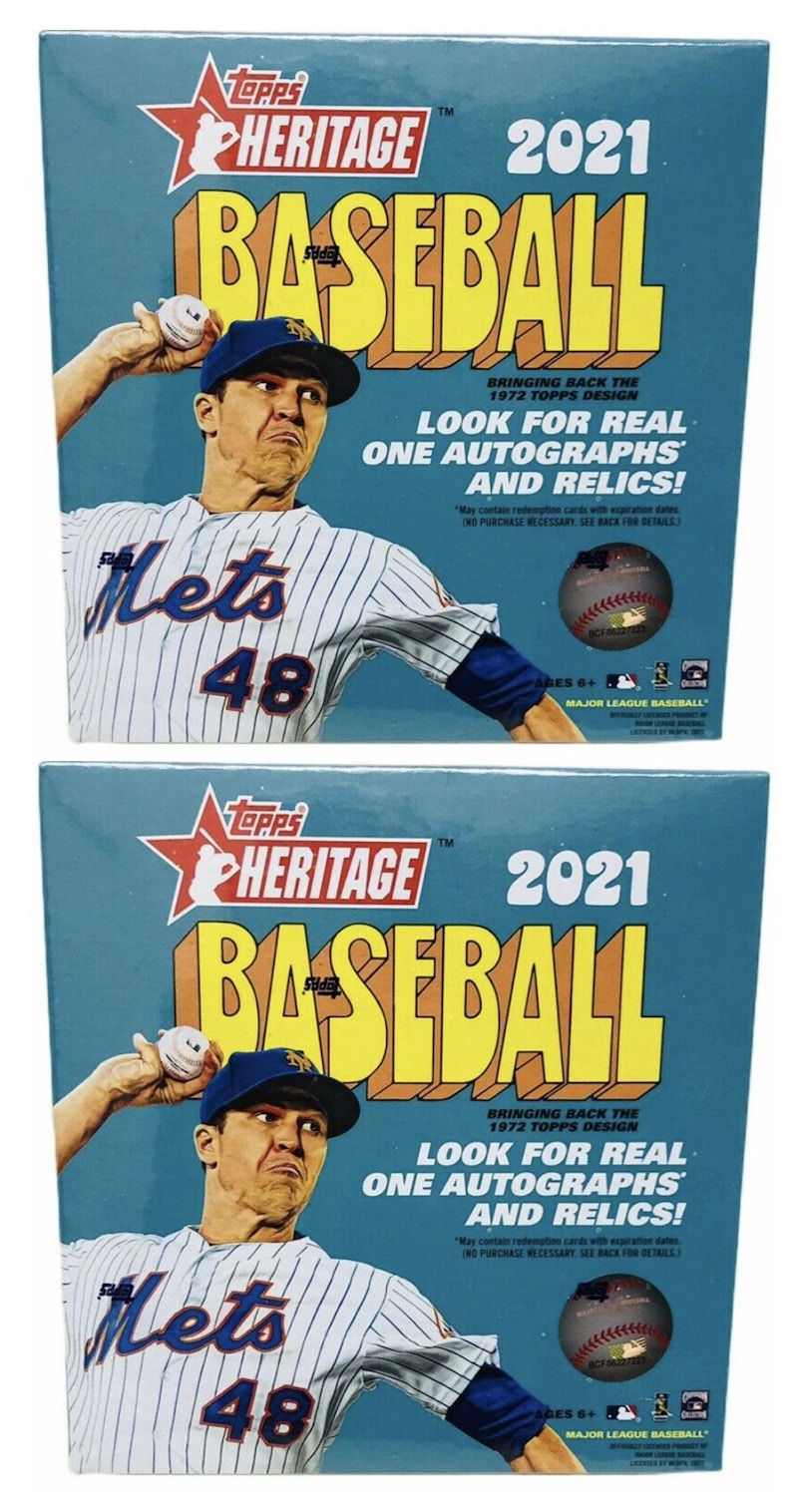 2021 Topps Heritage Baseball Mega Box (Blue Sparkle Parallels) 2x Lot
