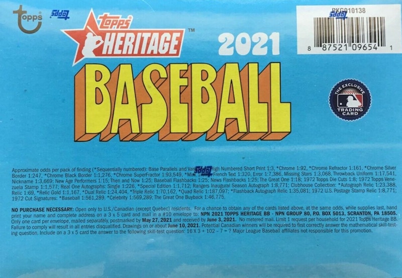 Order 2021 Topps Heritage Baseball Mega Box Target 4x Lot (17 Pak)