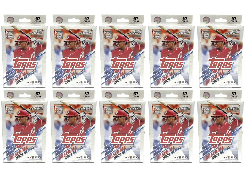 2021 Topps Series 1 Baseball Hanger Box (Autograph and Relic Cards) 10x Lot