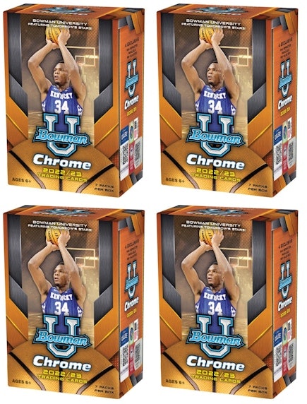 2022-23-bowman-university-chrome-basketball-blaster-box-4x-lot