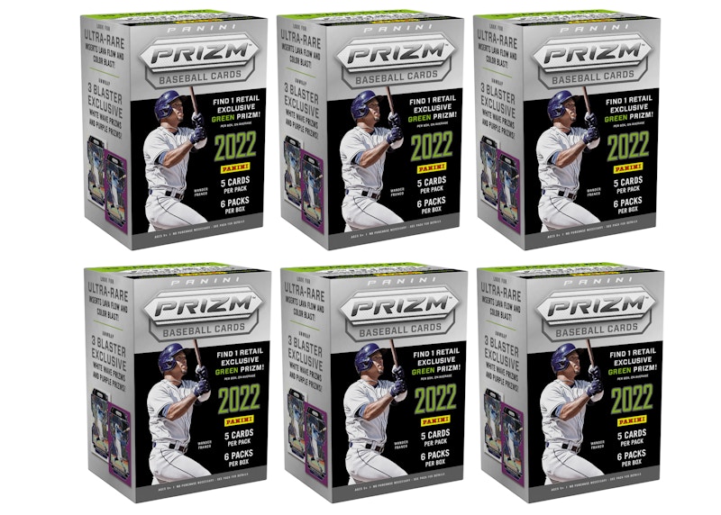 2022 Panini Prizm Baseball Blaster Box (Green Prizm) 6x Lot