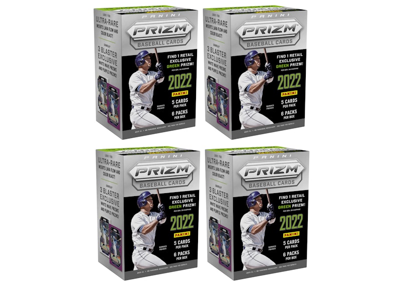 2022 Panini Prizm Baseball Blaster Box (Green Prizm) 4x Lot