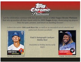 2022 Topps Chrome Platinum Anniversary 1953 Baseball Hobby Box 2022 Topps Chrome Platinum Anniversary 1953 Baseball Hobby Box