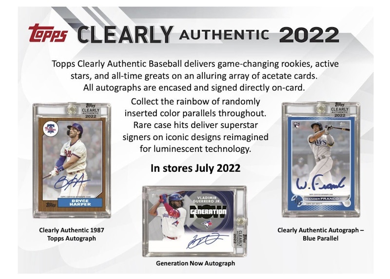 2022 Topps Clearly Authentic Baseball Hobby Box