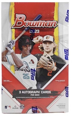 2023 Bowman Baseball HTA Hobby Jumbo Box (3 Autos) Buy 2023 Bowman Baseball HTA Hobby Jumbo Box (3 Autos)