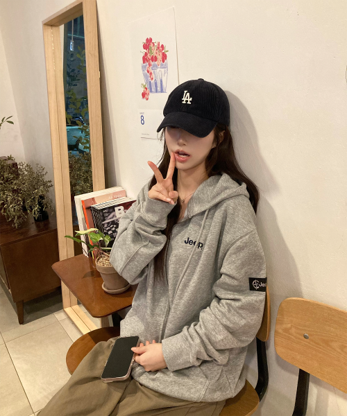 2WAY Oversized Small Jeep Hoodie Zip-Up JR5TZU051MG