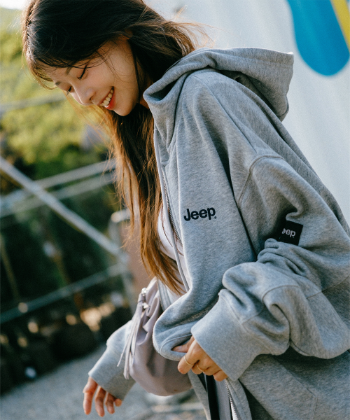 Cheap 2WAY Oversized Small Jeep Hoodie Zip-Up JR5TZU051MG