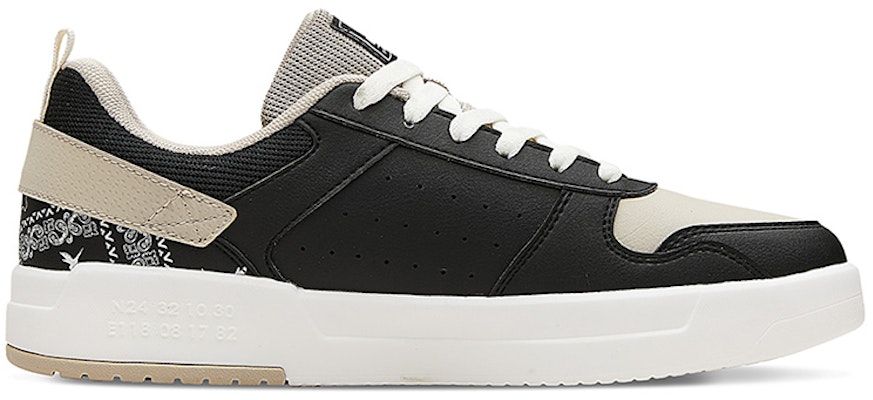 361° 極光 Q彈科技 腰果花圖樣 軟底時尚百搭 防滑耐磨 低筒 板鞋 黑米 Order 361° 極光 Q彈科技 腰果花圖樣 軟底時尚百搭 防滑耐磨 低筒 板鞋 黑米