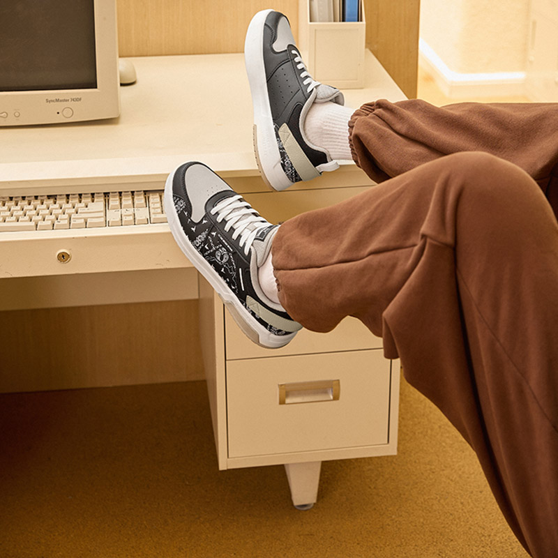 Sizing 361° 極光 Q彈科技 腰果花圖樣 軟底時尚百搭 防滑耐磨 低筒 板鞋 黑米