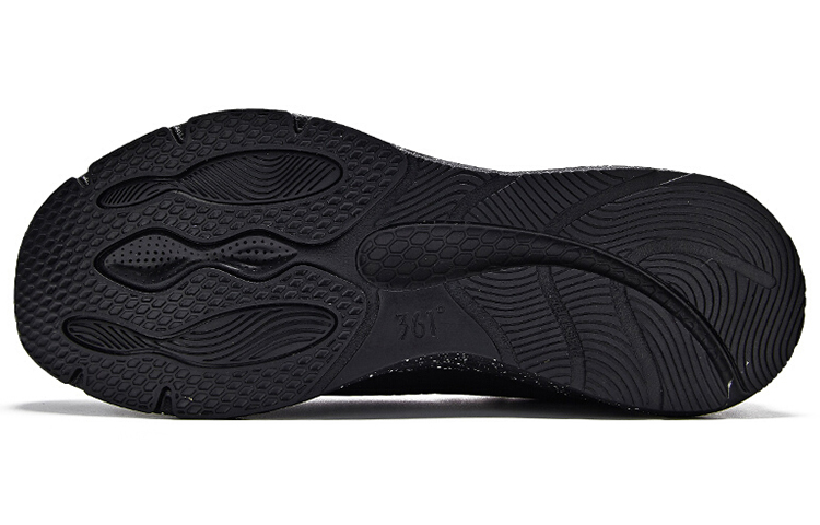 Shop 361° Sepatu Lari Low Top Teknologi Bonded Hitam Nyaman 571932267F-4