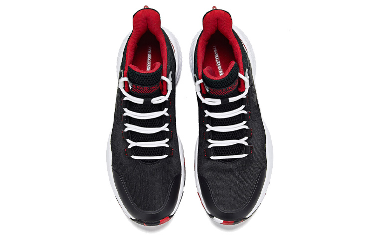 Lookbook 361° 時尚網面透氣 中幫運動休閒鞋 黑紅