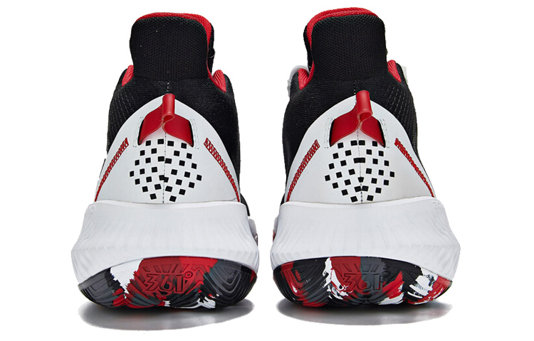 Shop 361° 時尚網面透氣 中幫運動休閒鞋 黑紅