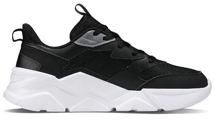 Order 361° 透氣休閒皮面潮流運動鞋 黑橙