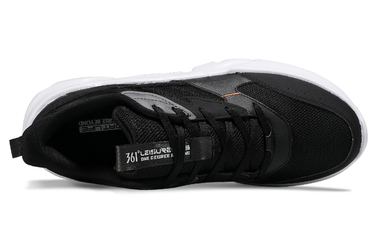 Lookbook 361° 透氣休閒皮面潮流運動鞋 黑橙