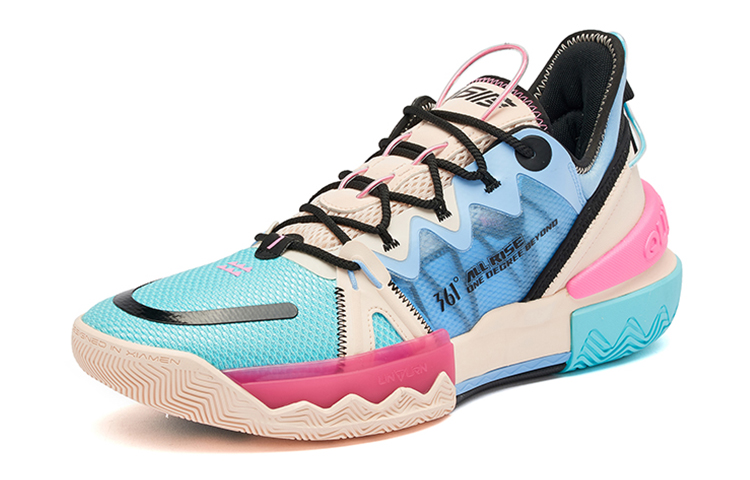 Order 361度 燃戰2.0 沙坡尾 減震防滑耐磨 低幫 籃球鞋 男款 藍粉