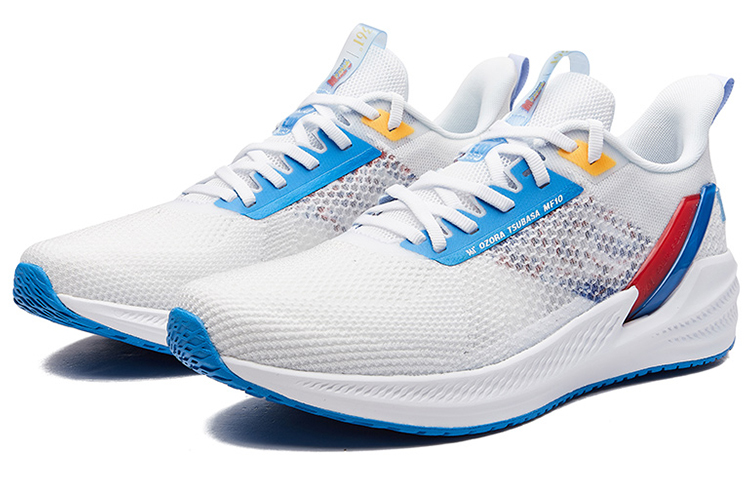 Lookbook 361° Captain Tsubasa x Sepatu Lari Shock Absorbent Putih Biru Merah Breathable 572122232-1