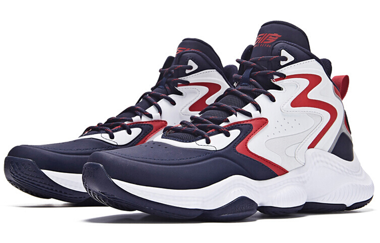 Lookbook 361°カジュアルバスケシューズ 白青赤 671931107-2