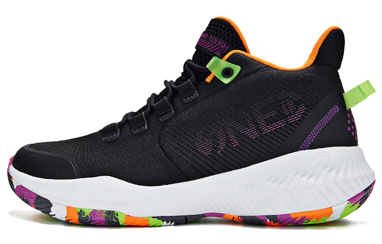 361° Fashion Mesh Shock-Absorbing Mid-Top Sneakers 'Black White' 672021106-4