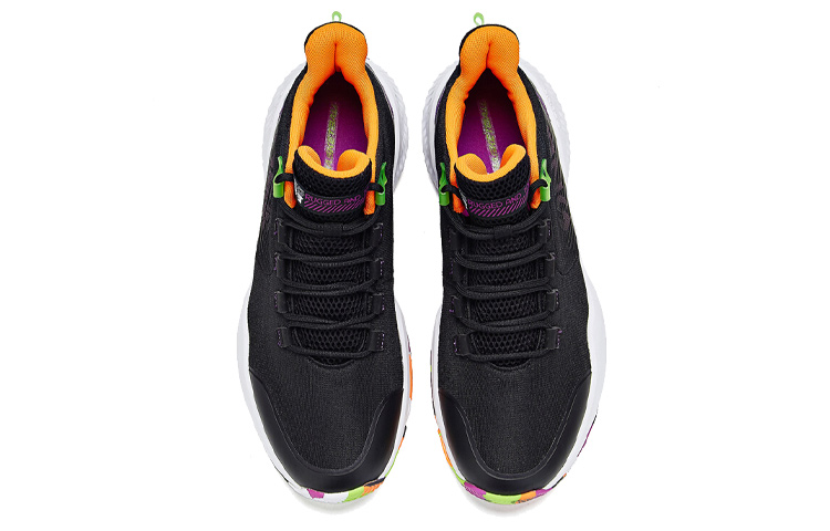 Lookbook 361° Fashion Mesh Shock-Absorbing Mid-Top Sneakers 'Black White' 672021106-4