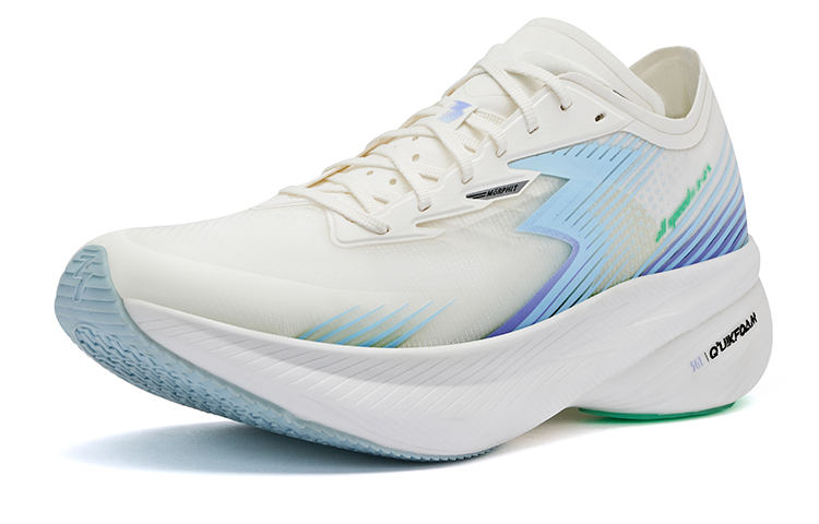 Lookbook 361度飛燃ST晴空男款2022年夏季男競速跑鞋 羽毛白/冰川藍 572222222-1