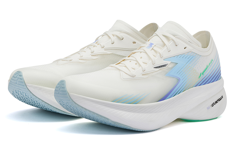 Shop 361度飛燃ST晴空男款2022年夏季男競速跑鞋 羽毛白/冰川藍 572222222-1