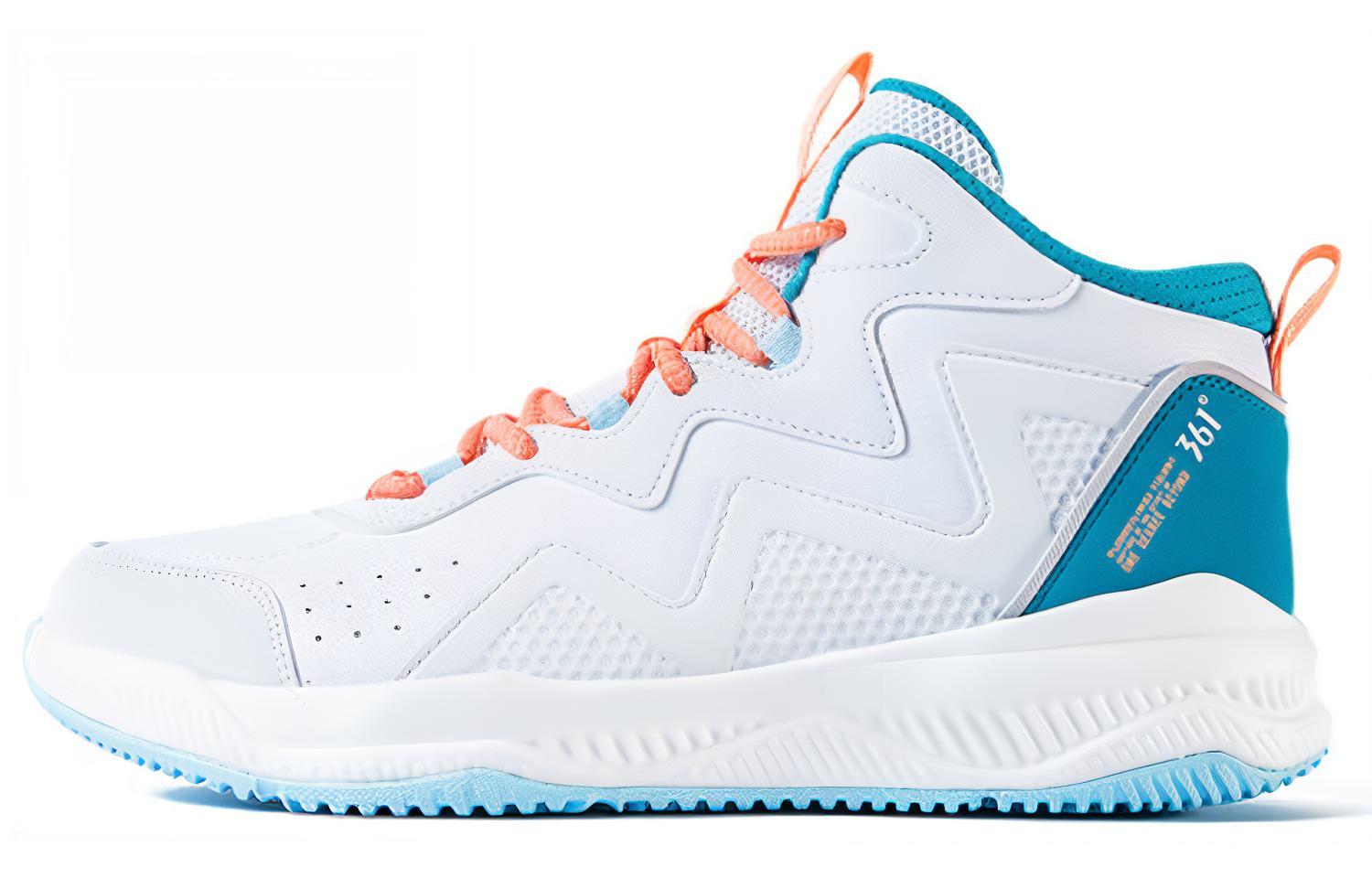 361° High-Top Basketball Shoes 'White Blue Orange' 672111102-2