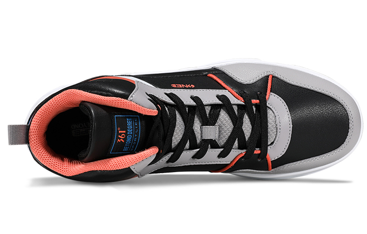 Lookbook 361°高帮休闲皮革运动鞋“黑灰” 672036625-5