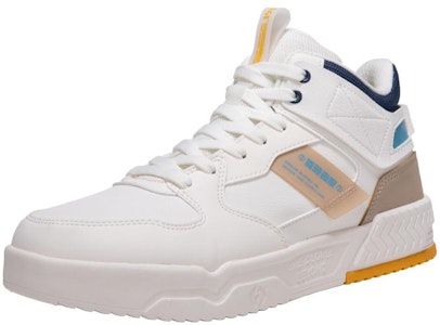 361° 潮流休閒 防滑耐磨減震 高筒 板鞋 白藍棕 Lookbook 361° 潮流休閒 防滑耐磨減震 高筒 板鞋 白藍棕