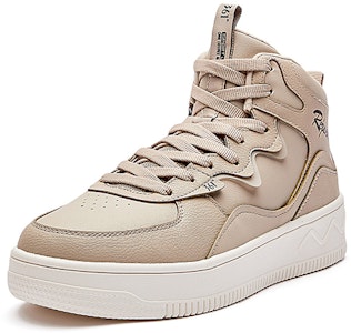 361° 加絨 休閒 耐磨 高幫 板鞋 男款 淺骨色 Lookbook 361° 加絨 休閒 耐磨 高幫 板鞋 男款 淺骨色