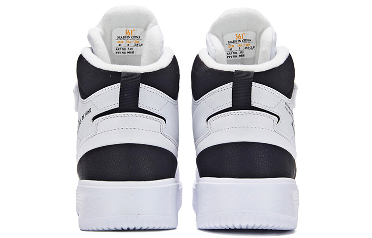 Shop 361° 加絨版 防滑耐磨輕便保暖 高筒 板鞋 白黑