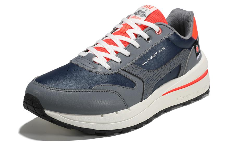 Order 361° 低帮休闲皮质运动鞋 '灰蓝橙' 672146763F-1