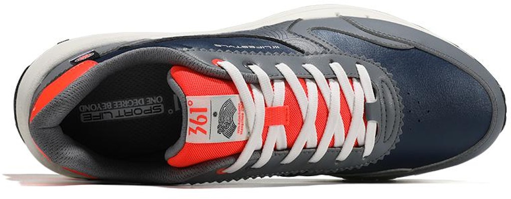 361° 低帮休闲皮质运动鞋 '灰蓝橙' 672146763F-1 Lookbook 361° 低帮休闲皮质运动鞋 '灰蓝橙' 672146763F-1