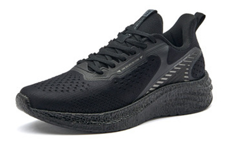 Order 361° Ringan Bernafas Penyerap Kejutan Kasut Lari Rendah 'Hitam Kelabu' 672212239-5