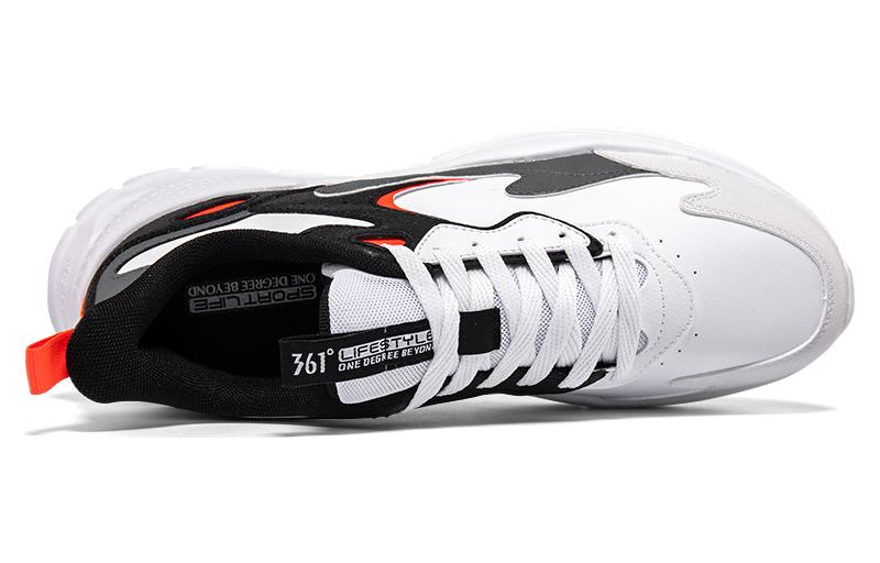 Order 361° 舒適百搭 耐磨透氣 低幫 跑步鞋 男款 白黑