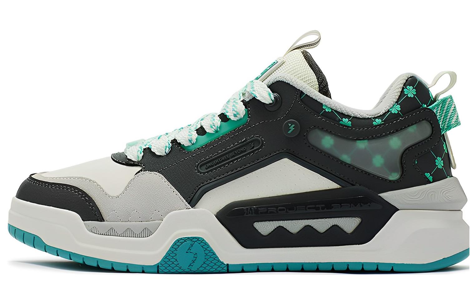 361° Low Top Skate Shoes 'Grey Black Green' 672316613-3