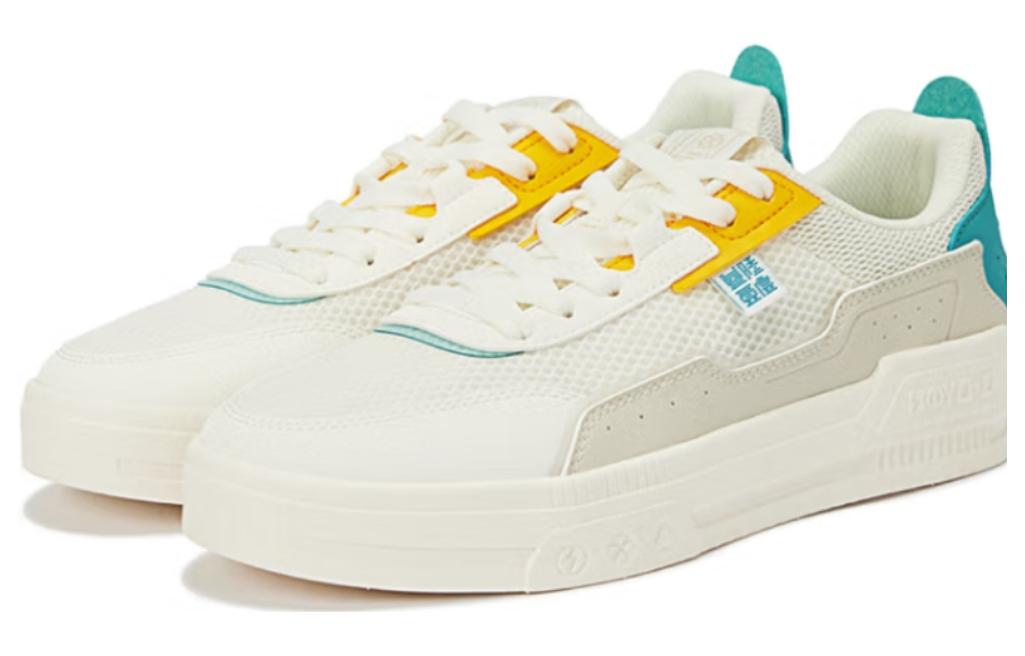 Order 361° 防滑耐磨 低幫 板鞋 男款 白綠