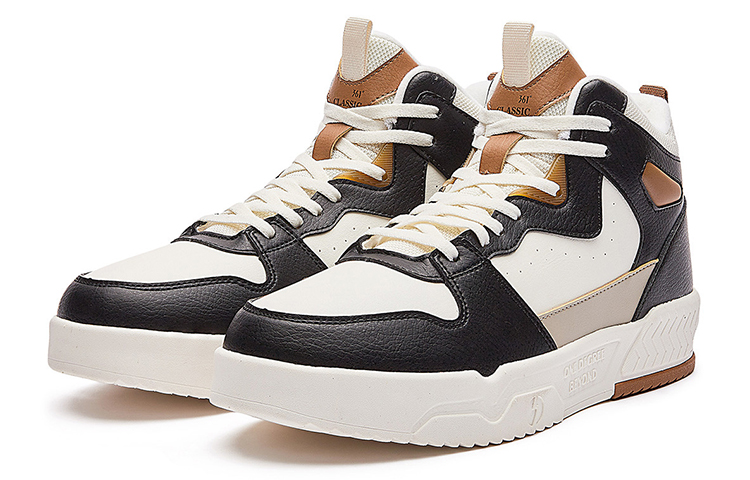 Shop 361° Mid-Top Casual Sneaker 'White Black' 672146613B-7