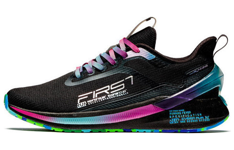 361° Q-Bounce Cushioned Running Shoes 'Black Purple' 672032218-4