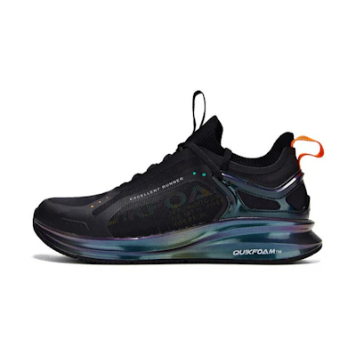 361° Q-Bounce Rain Screen 'Black Non-Slip Shock-Absorbing Running Shoes'